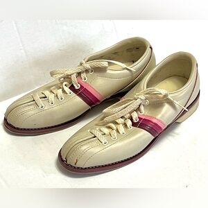 Bowling Shoes Vintage Endicott Johnson Size 7.5 Traditional Lace Up Leather